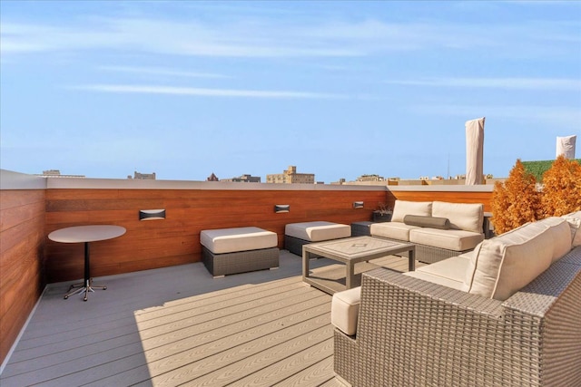 2809 Brush St, Detroit, MI 48201 - wooden deck with an outdoor hangout area