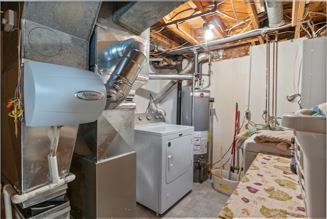 utilities featuring washer / dryer and water heater