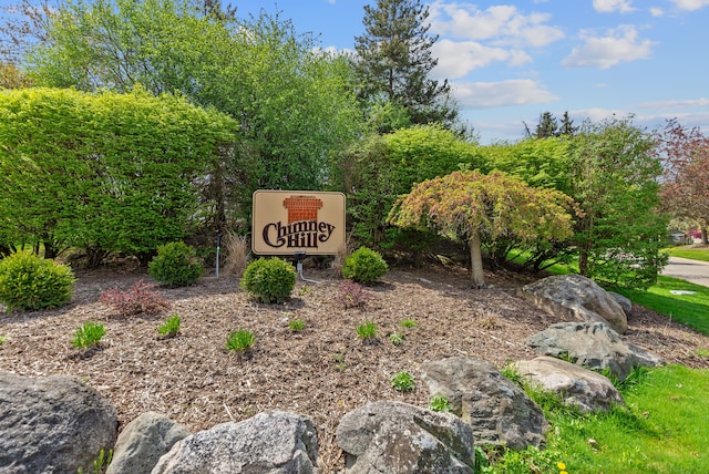 view of community sign