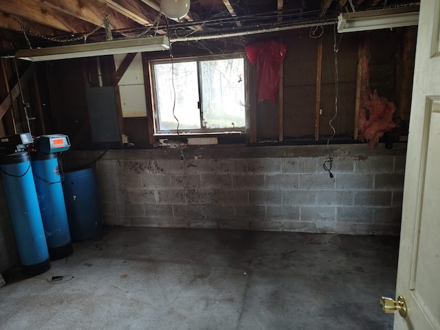 12416 Nichols Rd, Montrose, MI 48457 - below grade area featuring electric panel and concrete block wall
