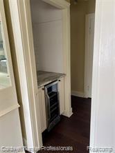 interior space with beverage cooler