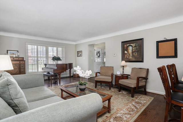 22641 N Nottingham Dr, Beverly Hills, MI 48025 - living area featuring baseboards and wood finished floors