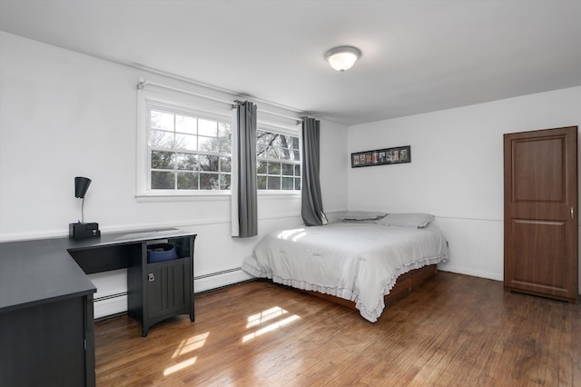 22641 N Nottingham Dr, Beverly Hills, MI 48025 - bedroom featuring a baseboard heating unit, baseboard heating, and hardwood / wood-style flooring