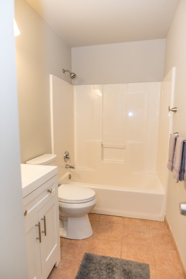 9114 Island Dr, Clay, MI 48001 - full bathroom with toilet, tile patterned floors, tub / shower combination, and vanity