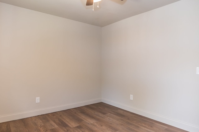 9114 Island Dr, Clay, MI 48001 - empty room with ceiling fan, baseboards, and dark wood finished floors