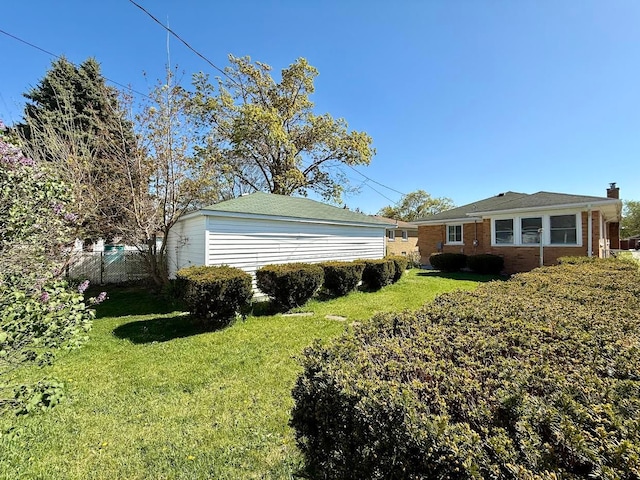 view of yard featuring fence
