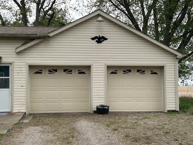 view of garage