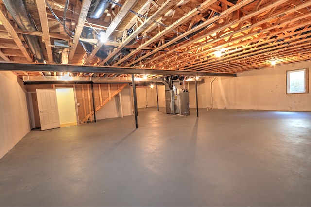 24179 Charlevoix St, Flat Rock, MI 48134 - basement featuring gas water heater and heating unit