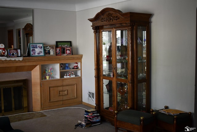 interior space featuring carpet