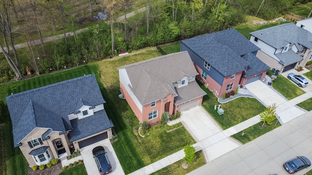 bird's eye view with a residential view