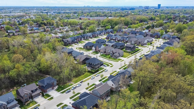 bird's eye view with a residential view