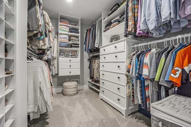 spacious closet with carpet floors