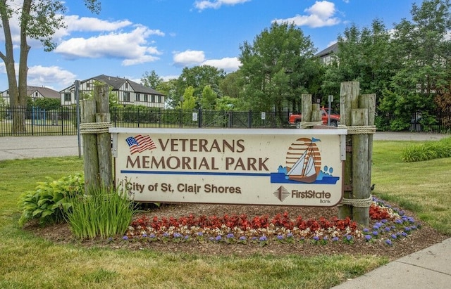 view of community sign