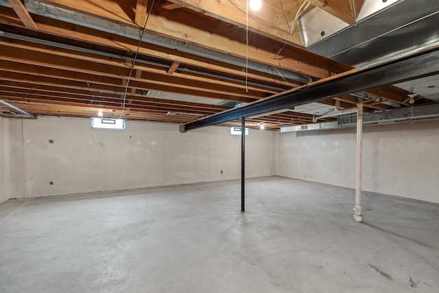 basement featuring visible vents
