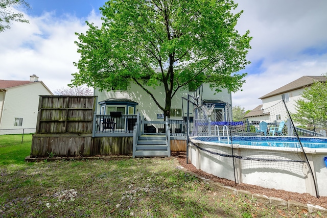 swimming pool with a deck