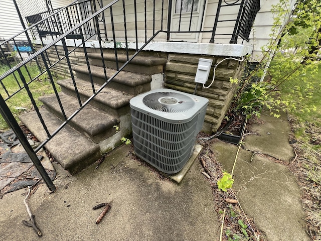75 Abbott St, River Rouge, MI 48218 - exterior details with stairs and central AC