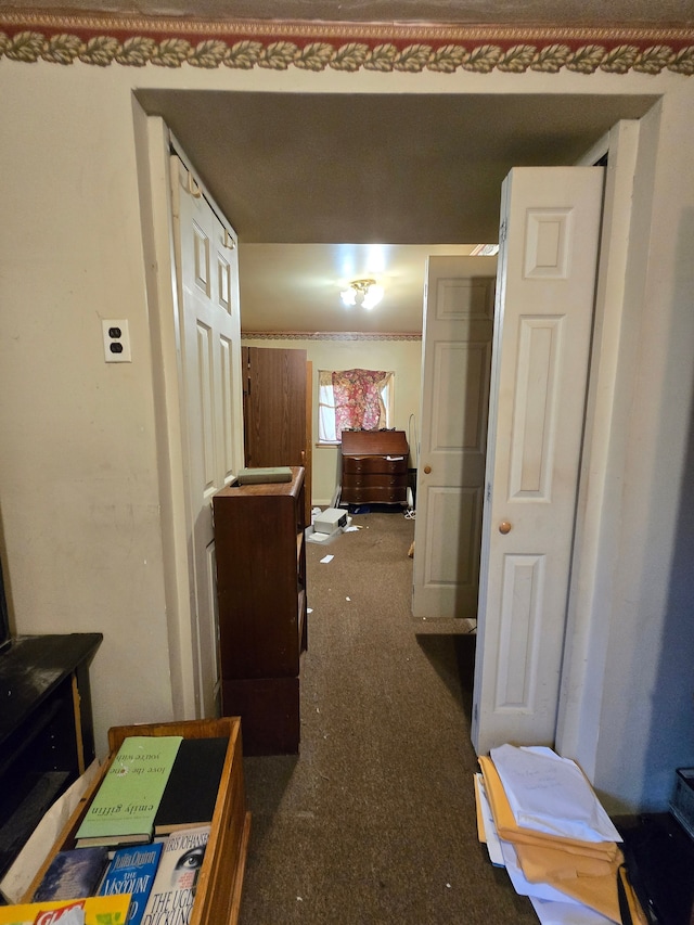 hallway with carpet