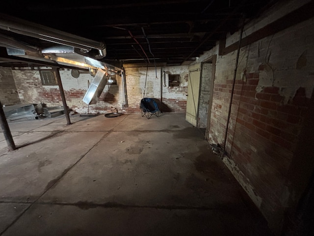 view of unfinished below grade area