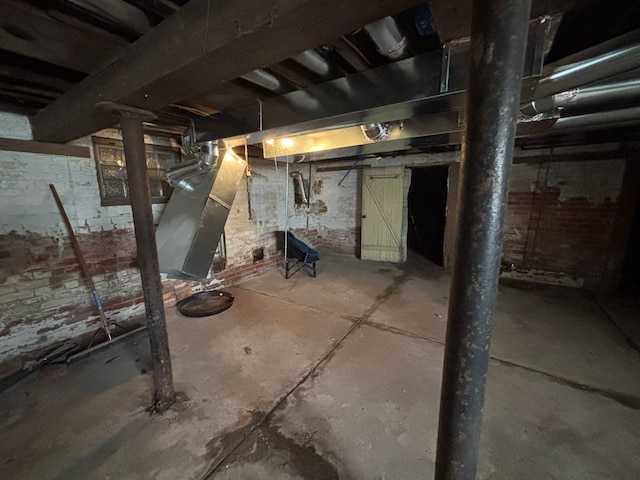 unfinished below grade area with heating unit