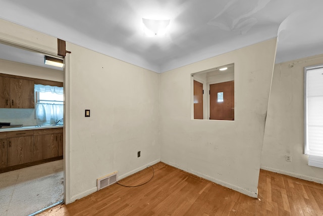 23022 Lexington Ave, Eastpointe, MI 48021 - empty room with light wood finished floors, visible vents, and baseboards