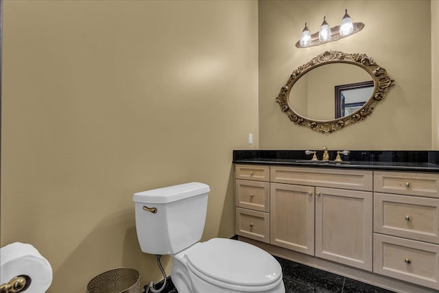 bathroom with toilet and vanity