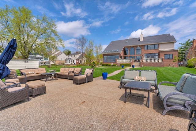 view of patio / terrace featuring an outdoor hangout area
