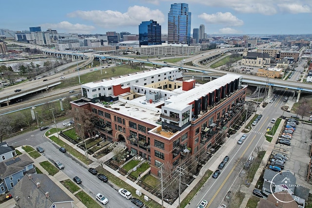 bird's eye view with a view of city