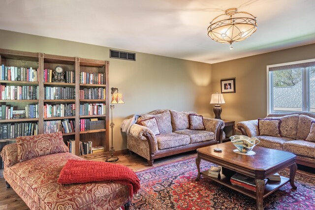 living area featuring wood finished floors