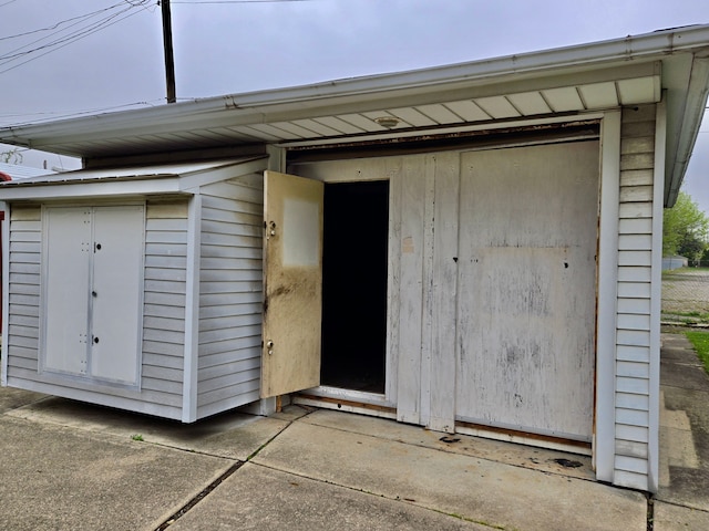 view of shed