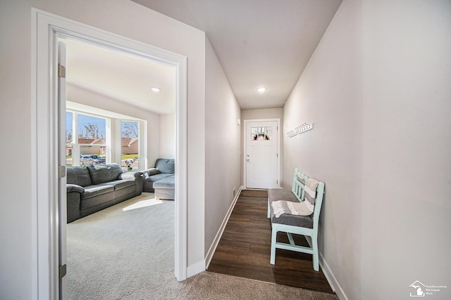 809 Sarah Ln, Milan, MI 48160 - hall featuring recessed lighting, baseboards, and carpet floors