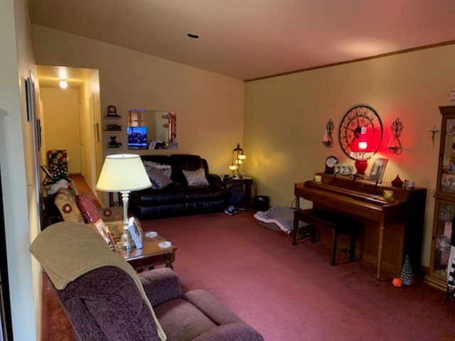 view of carpeted living area