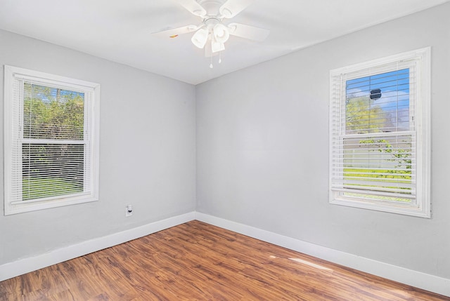 604 Montana Ave, Pontiac, MI 48341 - empty room featuring baseboards, wood finished floors, and ceiling fan