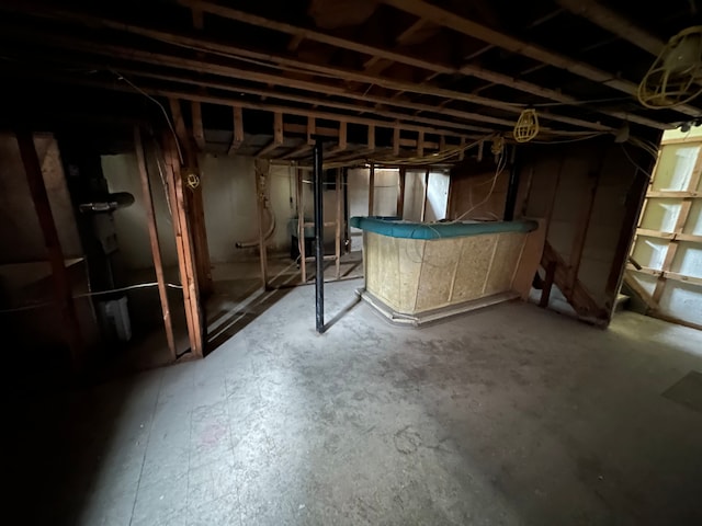 view of unfinished below grade area