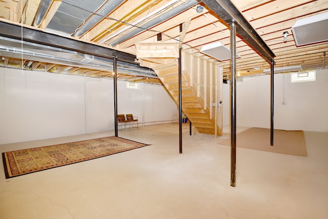 below grade area with stairway