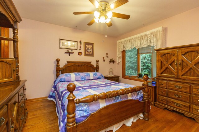 70765 Carter Ave, Niles, MI 49120 - bedroom with light wood-style floors and ceiling fan
