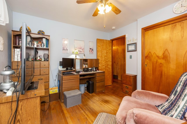 70765 Carter Ave, Niles, MI 49120 - office space featuring ceiling fan and light wood-style flooring