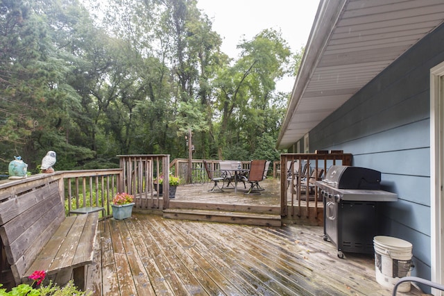 70765 Carter Ave, Niles, MI 49120 - wooden deck featuring outdoor dining area and grilling area
