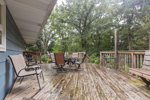 70765 Carter Ave, Niles, MI 49120 - wooden deck with outdoor dining area