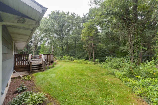 70765 Carter Ave, Niles, MI 49120 - view of yard with a deck and a view of trees