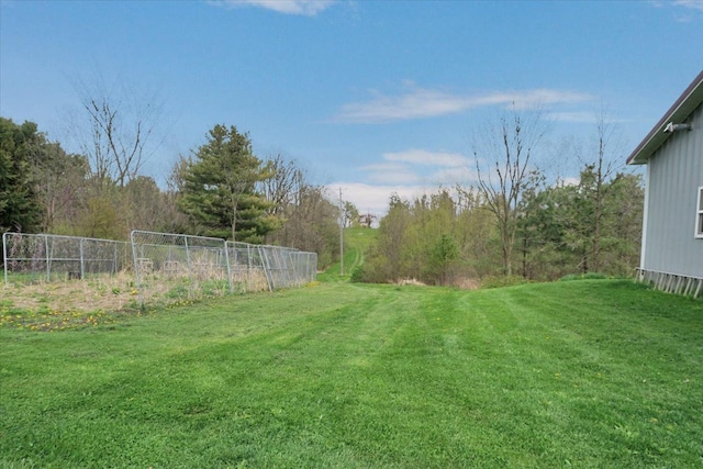 view of yard with fence