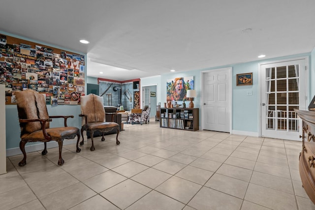 3370 Breezewood, Ortonville, MI 48462 - living area with tile patterned flooring, recessed lighting, and baseboards