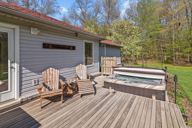 3370 Breezewood, Ortonville, MI 48462 - wooden deck with a hot tub