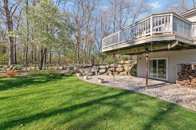 3370 Breezewood, Ortonville, MI 48462 - view of grassy yard featuring a deck