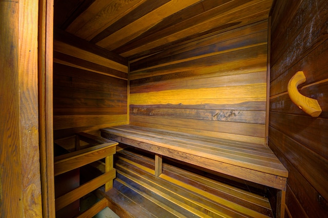 view of sauna