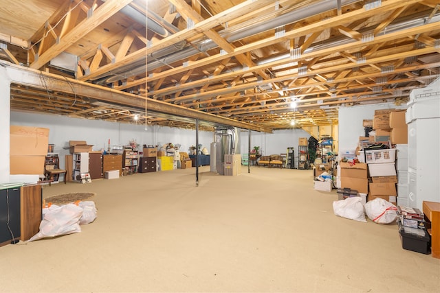 view of unfinished basement