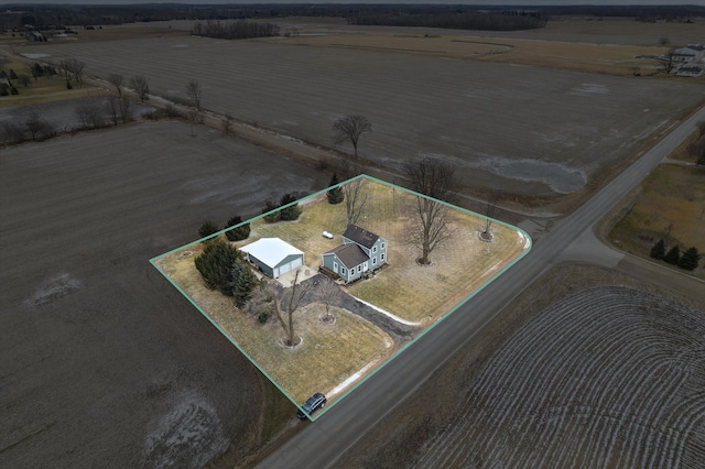 bird's eye view with a rural view
