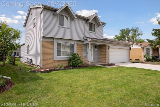 42127 Addison Ave, Canton, MI 48187 - view of front facade featuring brick siding, concrete driveway, and an attached garage
