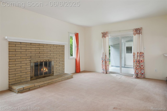 42127 Addison Ave, Canton, MI 48187 - unfurnished living room featuring carpet flooring and a fireplace