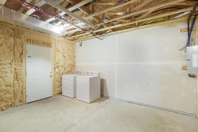 1312 Lafayette Ave, Kalamazoo, MI 49006 - unfinished basement with washing machine and clothes dryer and electric panel