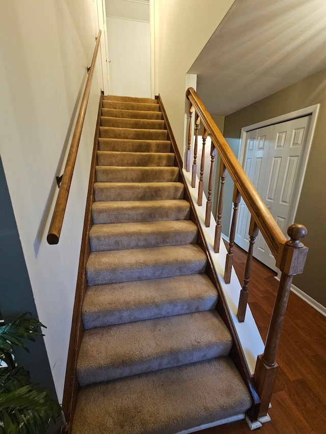 3544 Burnsline Rd, Brown City, MI 48416 - stairway with baseboards and wood finished floors